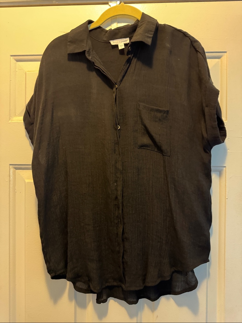 Ladies Linen Black Blouse